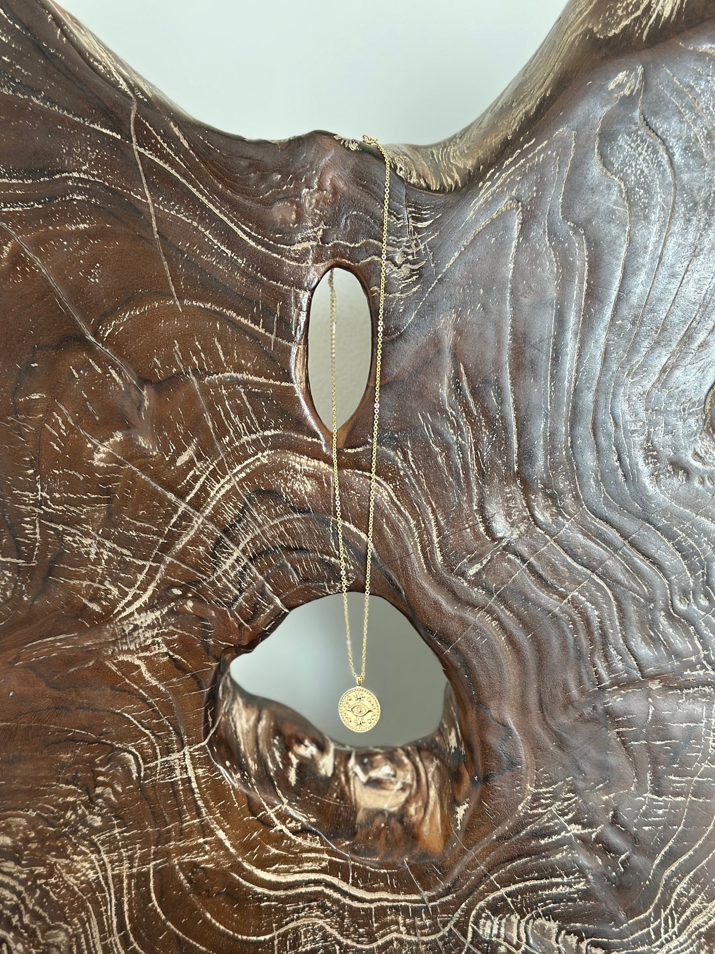Evil eye coin necklace