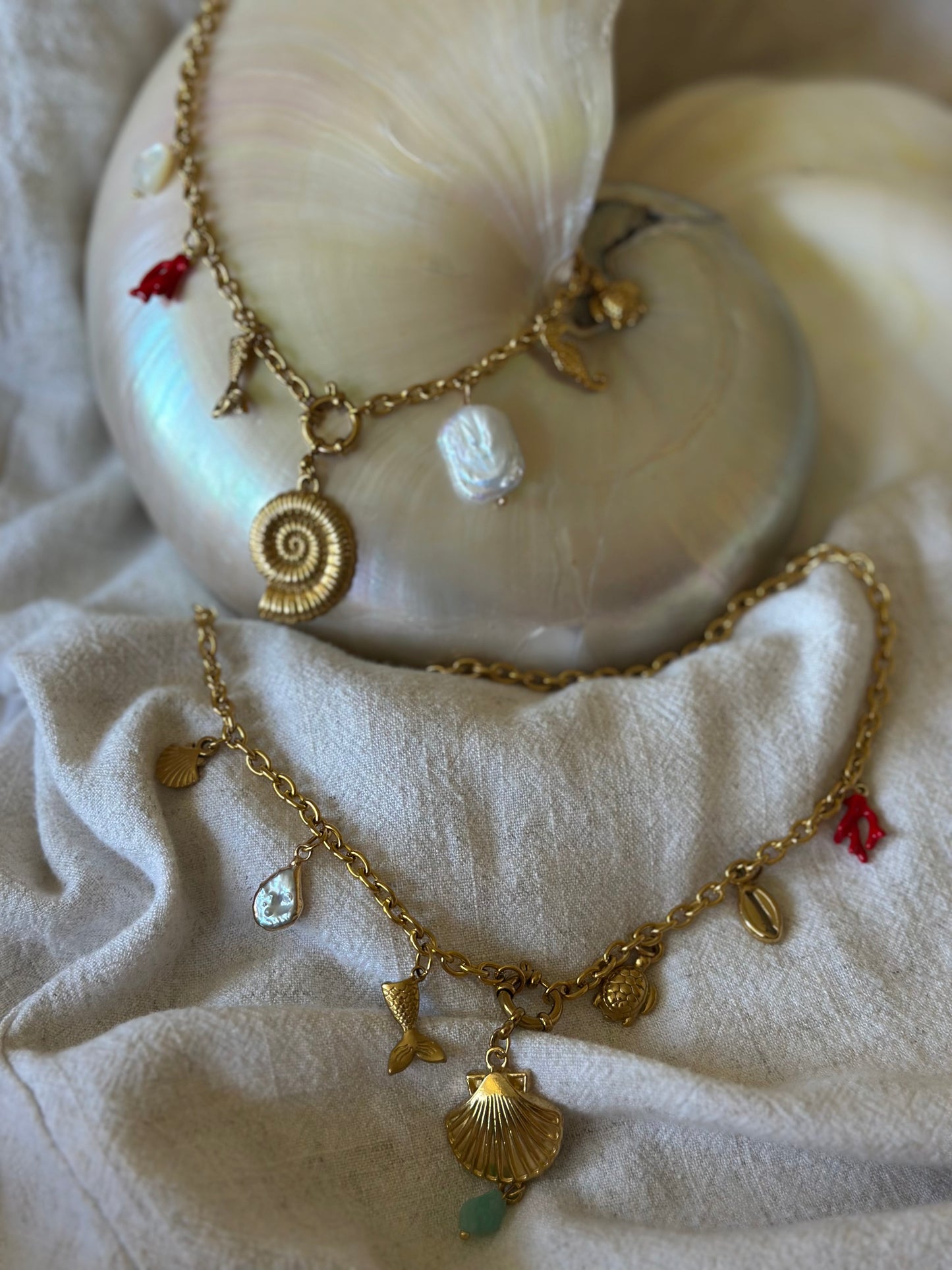 Nautilus charm chain