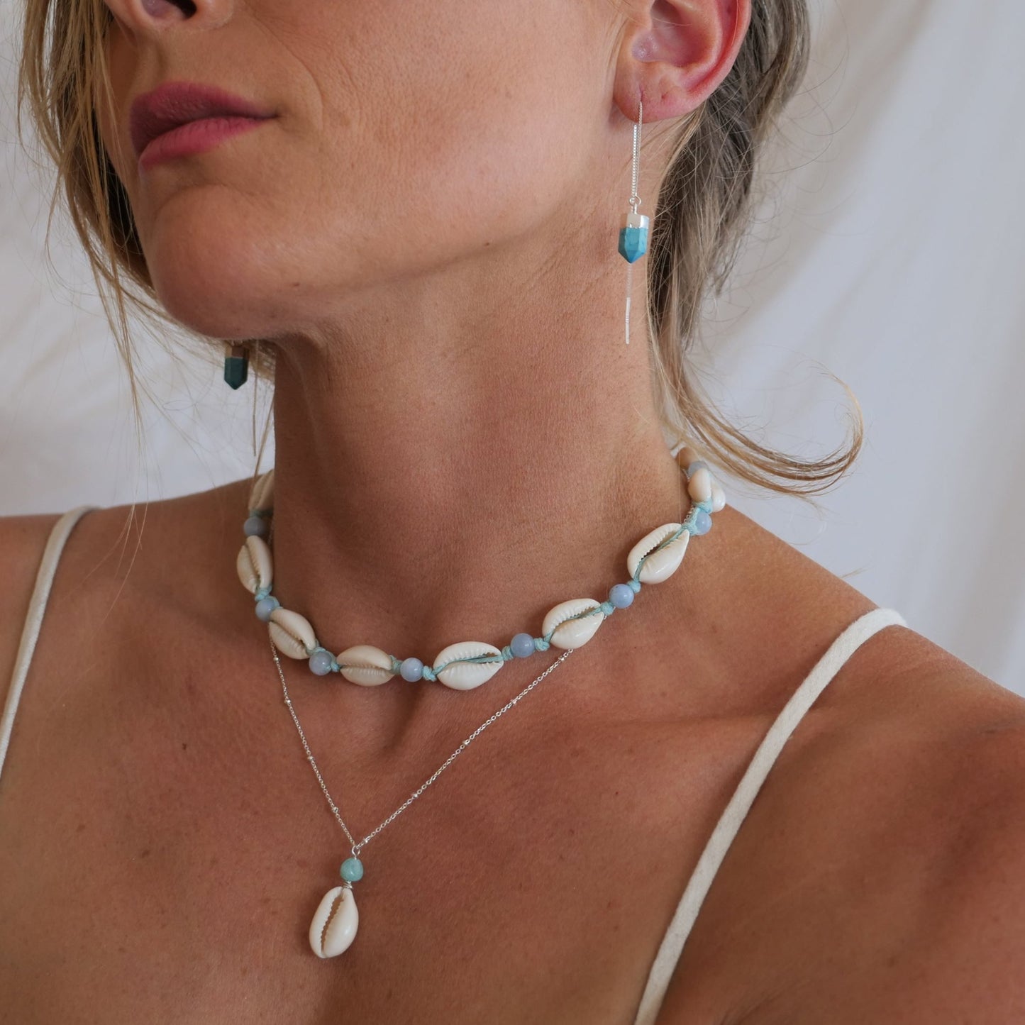 Turquois Point Ear Threads