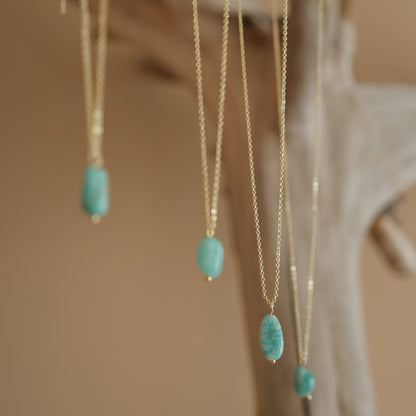 Amazonite Teardrop Necklace