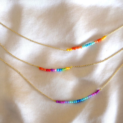 Happy-Go-Lucky Beaded Gold Necklace