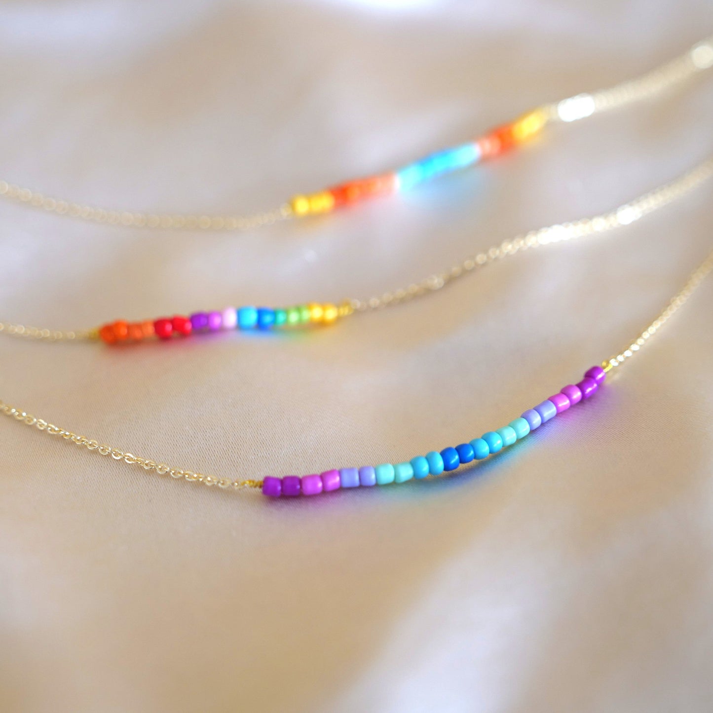 Happy-Go-Lucky Beaded Gold Necklace